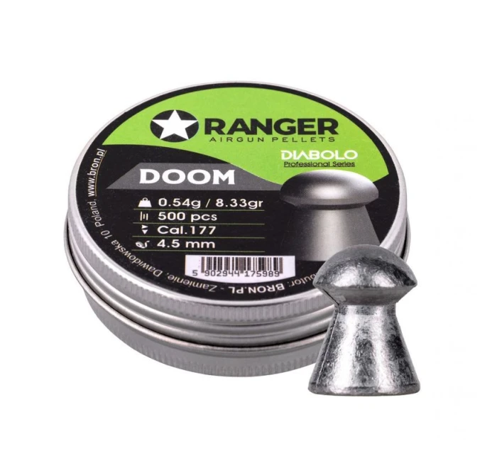 4,5 mm RANGER Diabolo Professional Doom shot 500 ks 0,54 g 4,5 mm RANGER Diabolo Professional Doom shot 500 ks 0,54 g