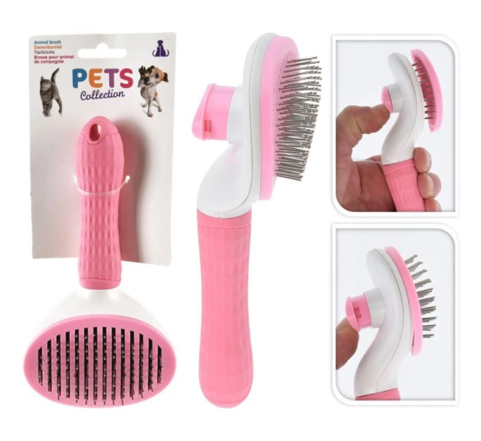 SAMOČISTICÍ KARTÁČ PRO PSY A KOČKY RŮŽOVÝ