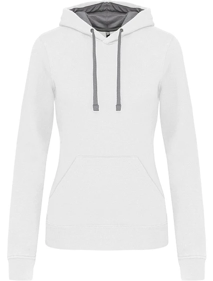 Kariban K 465 Dámská mikina s kontrastní kapucí 20.K465 white/fine grey Kariban K 465 Dámská mikina s kontrastní kapucí 20.K465 white/fine grey
