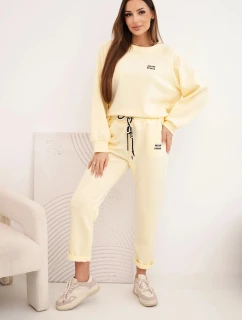 Dámská souprava z viskózy s mikinou a kalhotami žlutý