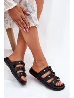 Dámské Pantofle S Pásky Černé model 21697288 - Boto Dámské Pantofle S Pásky Černé model 21697288 - Boto