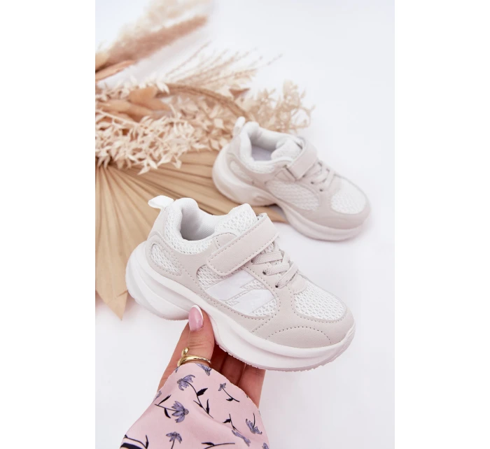 Dětské sportovní boty tenisky na suchý zip bílé Selinea Dětské sportovní boty tenisky na suchý zip bílé Selinea