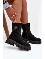 Zateplené workery dámské s ozdobou černé Melisse Zateplené workery dámské s ozdobou černé Melisse