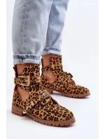 Dámské Kotníkové Boty Lu Boo Semišové s vykrojením Leopard Rock Girl Dámské Kotníkové Boty Lu Boo Semišové s vykrojením Leopard Rock Girl