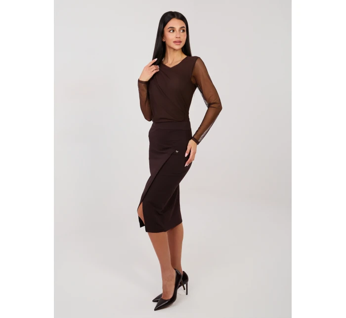 Sukně RV SD 7847.80 tmavě hnědá