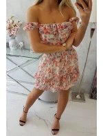 Zavinovací šaty s ecru pasem