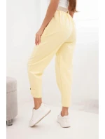 Kalhoty Summer Punto s uzávěrem na nohavicích žluté