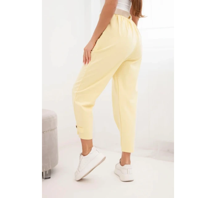 Kalhoty Summer Punto s uzávěrem na nohavicích žluté