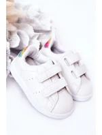 Dětské Tenisky Se Suchým Zipem Bíle-Duhové Cute Girl Dětské Tenisky Se Suchým Zipem Bíle-Duhové Cute Girl