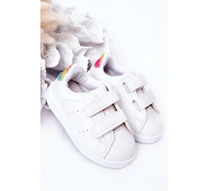 Dětské Tenisky Se Suchým Zipem Bíle-Duhové Cute Girl Dětské Tenisky Se Suchým Zipem Bíle-Duhové Cute Girl