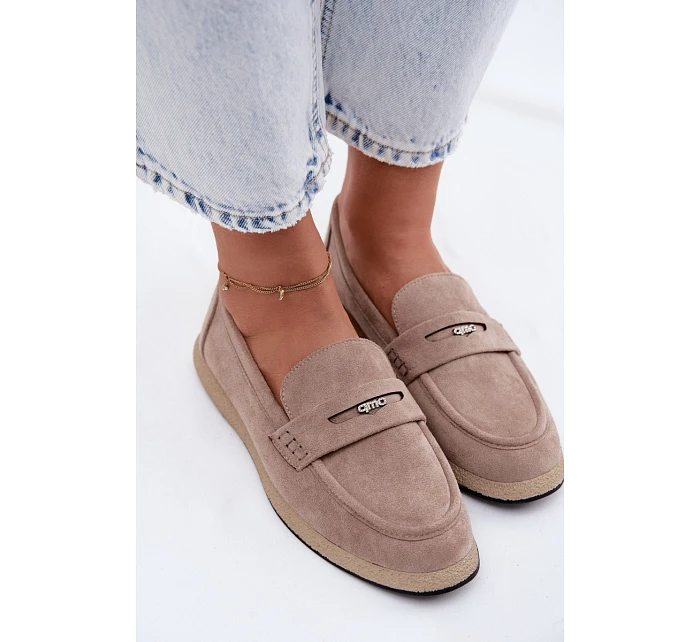 Dámské mokasíny z imitace semiše Vinceza Béžové