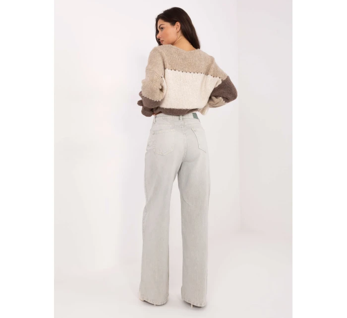 Kalhoty D80028BB62487A1 světle šedé