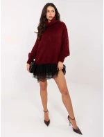 Sweter IN SW model 21787934 bordowy - FPrice Sweter IN SW model 21787934 bordowy - FPrice