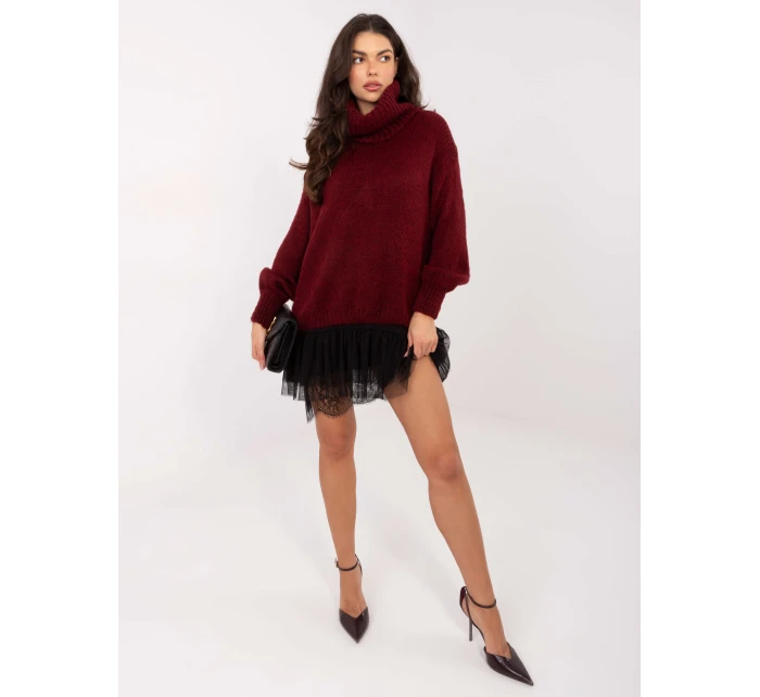 Sweter IN SW model 21787934 bordowy - FPrice Sweter IN SW model 21787934 bordowy - FPrice