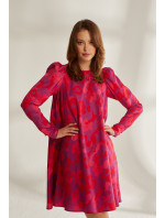Monnari Šaty Saténové květinové šaty Multi Pink