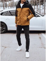 Pánská zimní bunda s kapucí v barvě camel Dstreet TX4898