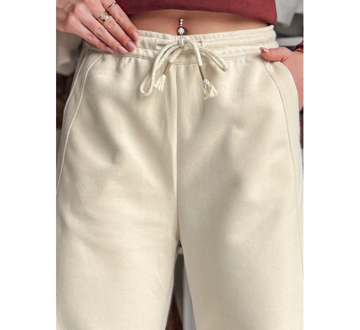 Dámské tepláky se širokými nohavicemi DRESMOOD PREMIUM béžová FashionStreet UY2689