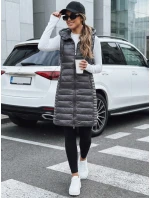 Dámská prošívaná vesta s kapucí šedá FashionStreet TY5254