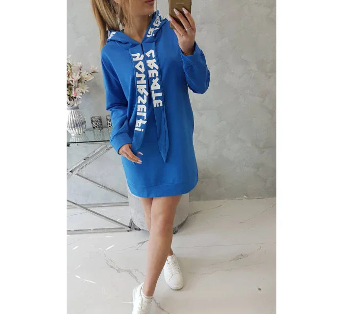 Oversize džínové šaty s kapucí