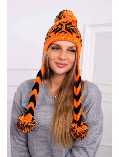 Kostkovaná čepice  oranžová model 18751493 - K-Fashion