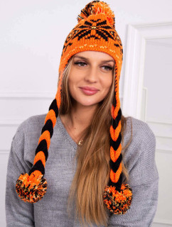 Kostkovaná čepice  oranžová model 18751493 - K-Fashion