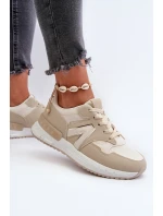 Dámské tenisky z ekologické kůže béžové model 21657655 - Boto Dámské tenisky z ekologické kůže béžové model 21657655 - Boto