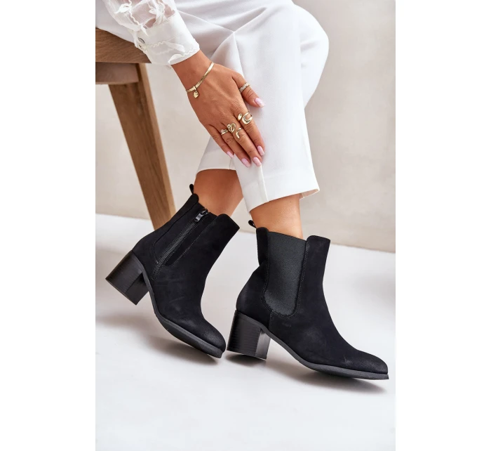 Zateplené dámské boty na podpatku černé Radeya Zateplené dámské boty na podpatku černé Radeya