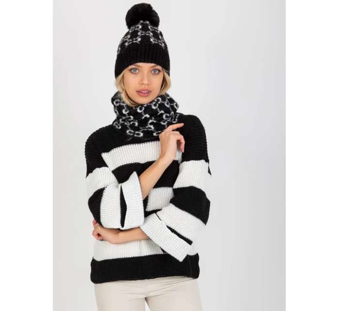 Tunelová šála AT KM CM model 17833554 bílá a černá - FPrice