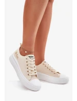 Dámské trampky na platformě Lee Cooper – béžové