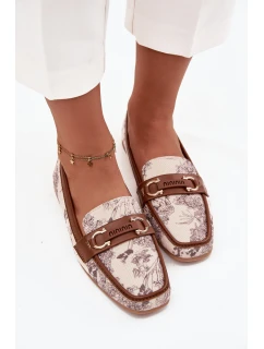 Dámské vzorované mokasíny Evelora – béžovo/hnědé