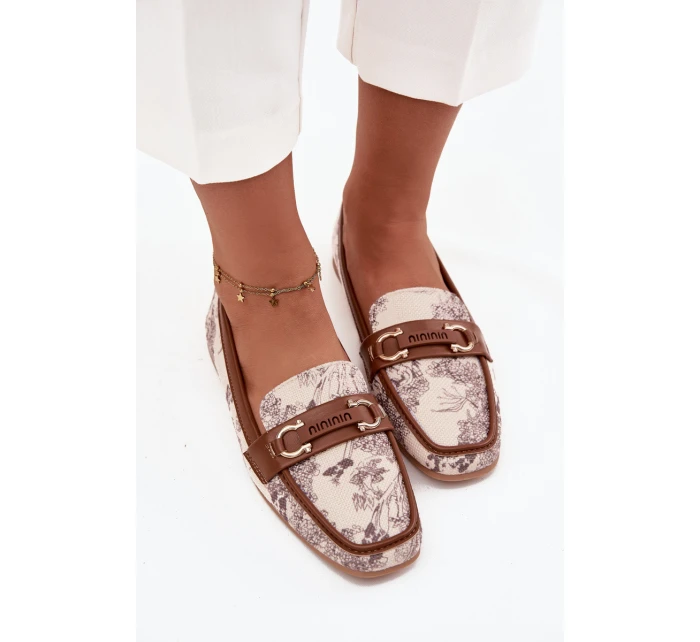 Dámské vzorované mokasíny Evelora – béžovo/hnědé Dámské vzorované mokasíny Evelora – béžovo/hnědé
