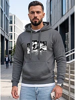 Pánská mikina s kapucí a potiskem TOKYO, tmavě šedá, FashionStreet NX5146BX
