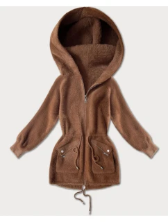 Přehoz přes oblečení typu alpaka v karamelové barvě s kapsami (W010#)