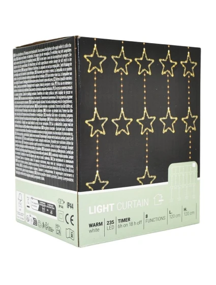 Světelné závěsy na vánoční stromek 120x120 CM 235LED WHITE STARS Světelné závěsy na vánoční stromek 120x120 CM 235LED WHITE STARS