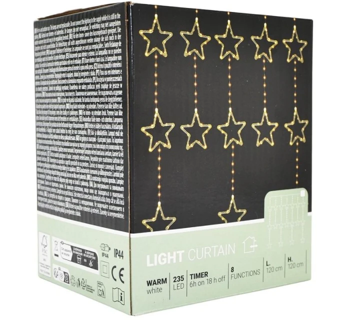 Světelné závěsy na vánoční stromek 120x120 CM 235LED WHITE STARS Světelné závěsy na vánoční stromek 120x120 CM 235LED WHITE STARS