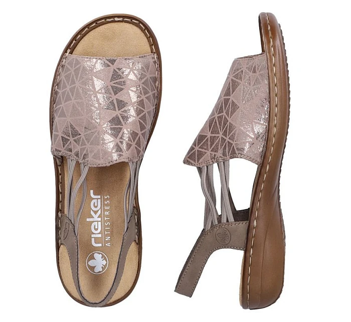 Dámské pohodlné béžové nazouvací sandály model 22116546 - Rieker