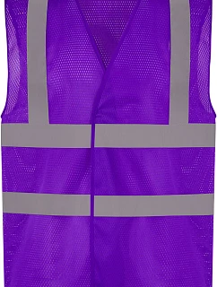 Yoko HVW 120 Hi-Vis síťovaná bezpečnostní vesta 79.W120 purple