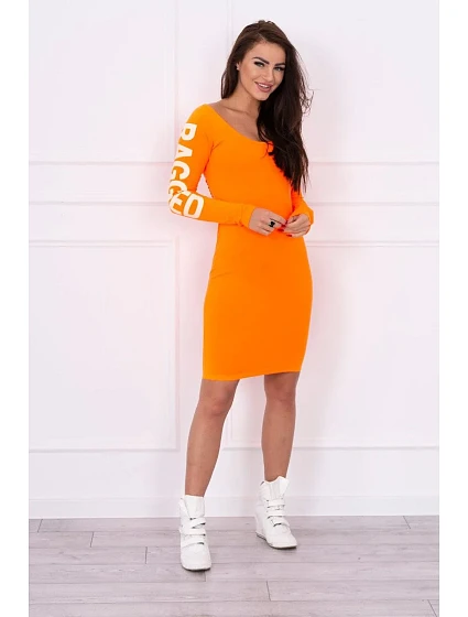 model 18742934 oranžové neonové šaty - K-Fashion