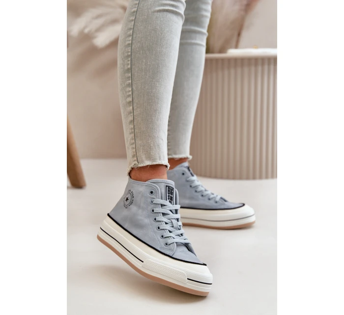 Zateplené Dámské Tenisky Na Platformě Eko Kůže Big Star model 21669567 Modré - Big Star Shoes Zateplené Dámské Tenisky Na Platformě Eko Kůže Big Star model 21669567 Modré - Big Star Shoes