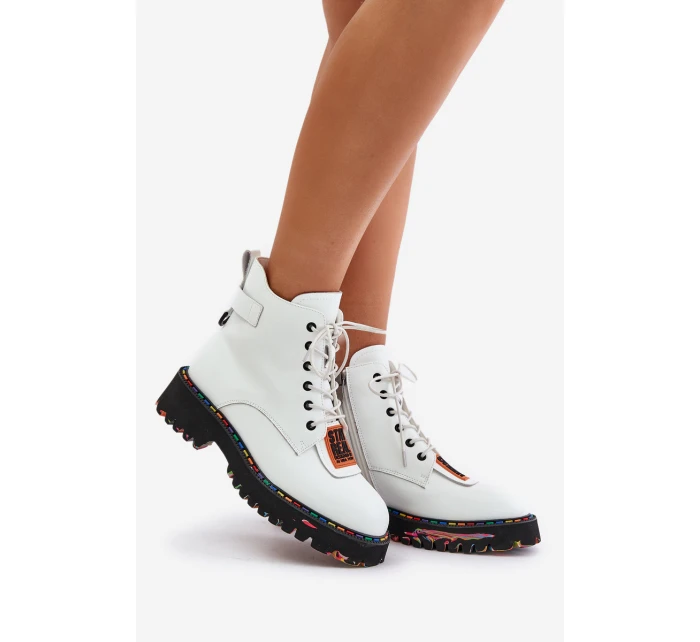 Kožené Boty Tropy Dámské Na Zip Bílé Artiker 55C0515