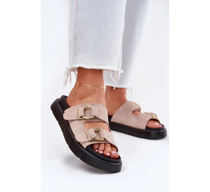 Dámské Sametové Sandały S Dekorativními Přezkami Big Star RR274659 Světle Růžové Dámské Sametové Sandały S Dekorativními Přezkami Big Star RR274659 Světle Růžové