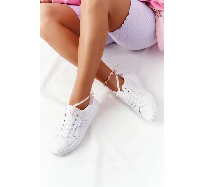 Dámské klasické tenisky Big Star - bílé/růžové Dámské klasické tenisky Big Star - bílé/růžové