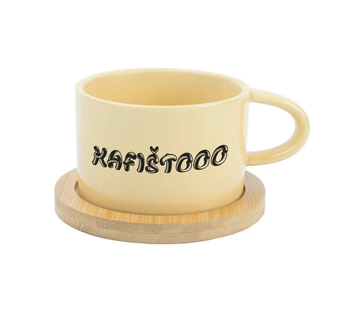 KAFIŠTOOO - žlutý hrníček makronka 200 ml KAFIŠTOOO - žlutý hrníček makronka 200 ml