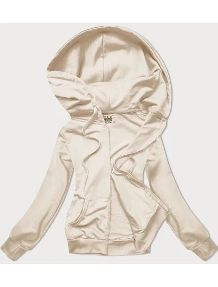 Dámská rozepínací mikina v barvě ecru 68W08- J.Style