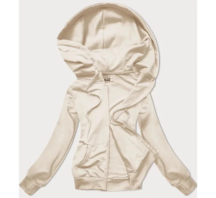Dámská rozepínací mikina v barvě ecru 68W08- J.Style