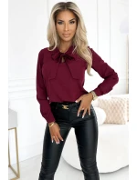 Dámská halenka se zavazováním 140-23 bordová - Numoco