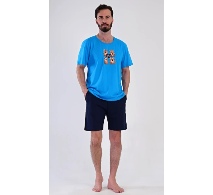 Pánské pyžamo šortky Méďa Happy Pánské pyžamo šortky Méďa Happy