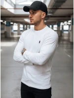 Pánské bílé tričko s dlouhým rukávem Dstreet LX0564