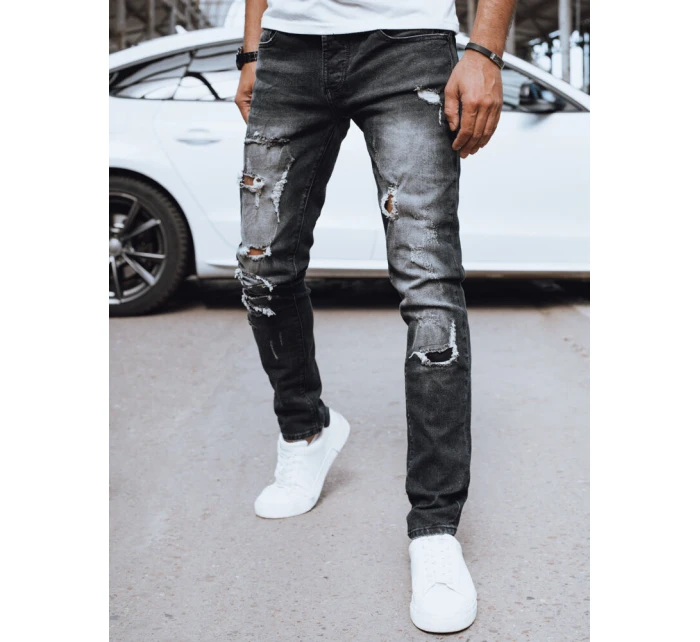 Pánské černé džínové kalhoty FashionStreet UX4223