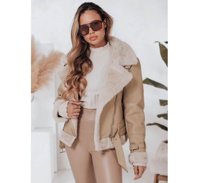 Dámská zimní bunda ramones s kožešinou béžová Dstreet model 21990806 - FashionStreet
